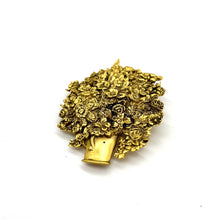 Load image into Gallery viewer, Gold-toned Flowers in Vase Brooch
